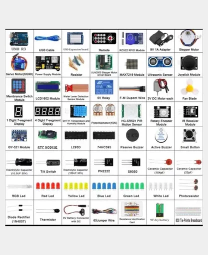 Arduino UNO R3 Mikrocontroller Ultimate Starter Kit, Bunt, 200 Stk. - Image 2