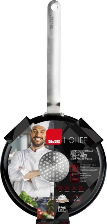 Tortillapfanne I-Chef 24 x 9 cm Perfekt für die Zubereitung von köstlichen Tortillas