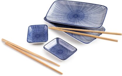 Sushi Set 22.4 -9.8 x 12.3-7.3 x 2.7-2.2 cm Perfekt für das Seriveren von leckerem Sushi zu Hause