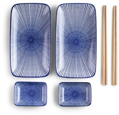 Sushi Set 22.4 -9.8 x 12.3-7.3 x 2.7-2.2 cm Perfekt für das Seriveren von leckerem Sushi zu Hause - Image 2