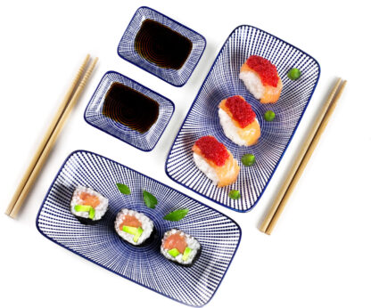 Sushi Set 22.4 -9.8 x 12.3-7.3 x 2.7-2.2 cm Perfekt für das Seriveren von leckerem Sushi zu Hause - Image 3
