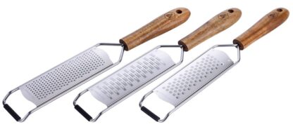 Küchenreiben Edelstahl REIBE Parmesanreibe Käseraffel Raffel Raspel mit Holzgriff von Laguiole 3er-Set - Image 3