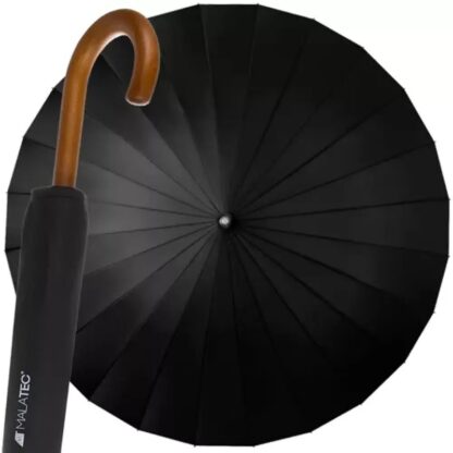 Schwarzer XXL REGENSCHIRM Regierungsschirm mit Automatiköffnung Ø145cm - Image 2