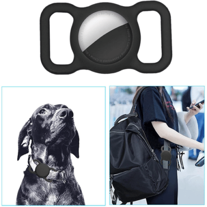Apple AirTag Silikon Case Hülle Halsband Halterung für Haustiere, Schwarz - Image 3