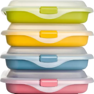 Behälter assortiert 14.5 x 14.5 x 3.6 cm Für die praktische Aufbewahrung von Sandwiches, Aufschnitt und Käse