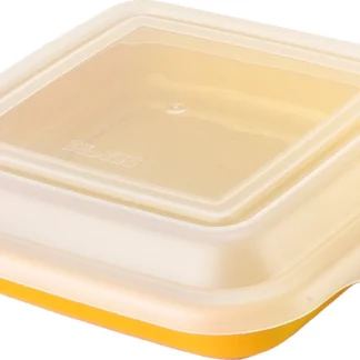 Behälter gelb 14.5 x 14.5 x 3.6 cm Ideal für die Aufbewahrung von Sandwiches, Aufschnitt und Käse