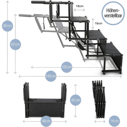 Faltbare Hundetreppe Auto Einstieghilfe Tragbare Hunde Rampe – Schwarz - Image 4