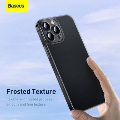 Baseus iPhone 13 Pro Max Hülle aus mattiertem Glas Schutz Schwarz (ARWS000501) - Image 4