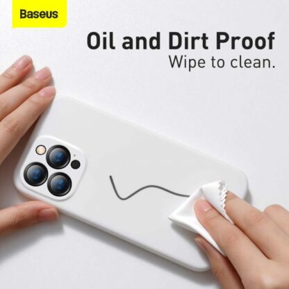 Baseus iPhone 13 Pro Hülle Flüssiges Silikongel Schützend Weiß (ARYT000402) - Image 10
