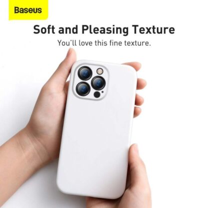 Baseus iPhone 13 Pro Max Hülle Flüssiges Silikagel Schutz Weiß (ARYT000502) - Image 12