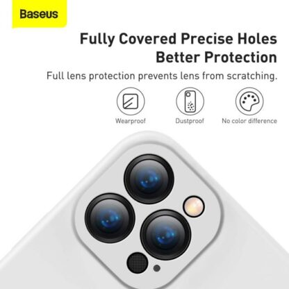 Baseus iPhone 13 Pro Max Hülle Flüssiges Silikagel Schutz Weiß (ARYT000502) - Image 14