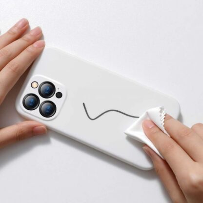 Baseus iPhone 13 Pro Max Hülle Flüssiges Silikagel Schutz Weiß (ARYT000502) - Image 16