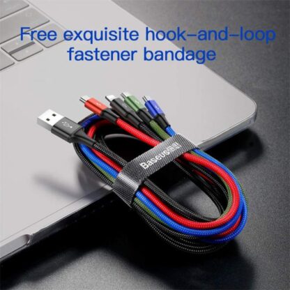Baseus Kabel Schnell 4-in-1 Für Lightning(2) + Typ-C + Micro 3.5A 1.2m Schwarz (CA1T4-A01) - Image 5
