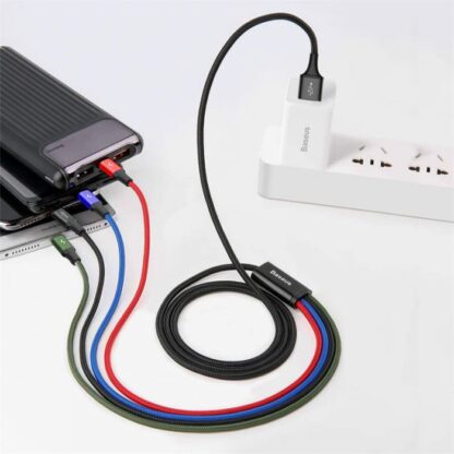 Baseus Kabel Schnell 4-in-1 Für Lightning(2) + Typ-C + Micro 3.5A 1.2m Schwarz (CA1T4-A01) - Image 6