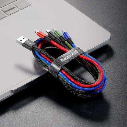 Baseus Kabel Schnell 4-in-1 für Lightning + Type-C(2) + Micro 3.5A 1.2m Schwarz (CA1T4-B01) - Image 7