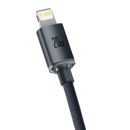 Baseus Type-C - Lightning-Kabel, Crystal Shine Series Schnellladekabel 20W 2m Schwarz (CAJY000301). - Image 5