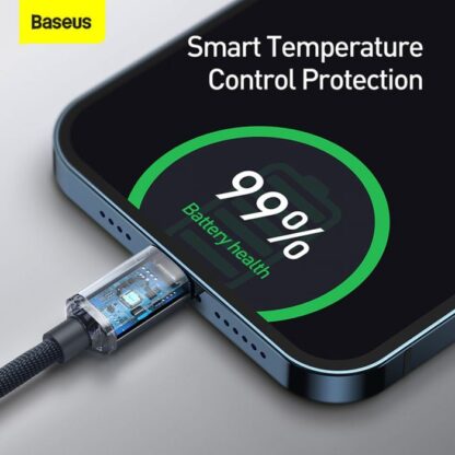 Baseus Type-C - Lightning-Kabel, Crystal Shine Series Schnellladekabel 20W 2m Schwarz (CAJY000301). - Image 15