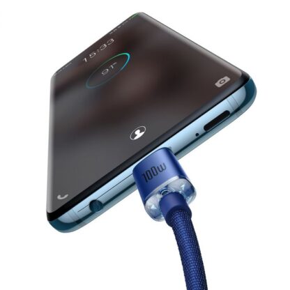 Baseus Typ-C zu Typ-C Crystal Shine Serie Schnellladedatenkabel 100W 1,2m Blau (CAJY000603) - Image 5