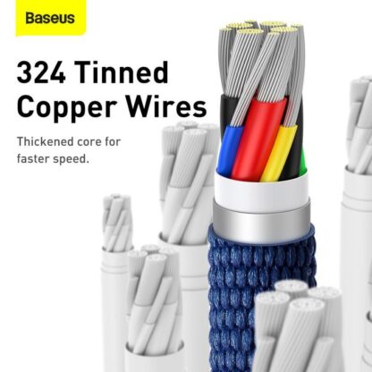 Baseus Typ-C zu Typ-C Crystal Shine Serie Schnellladedatenkabel 100W 1,2m Blau (CAJY000603) - Image 11
