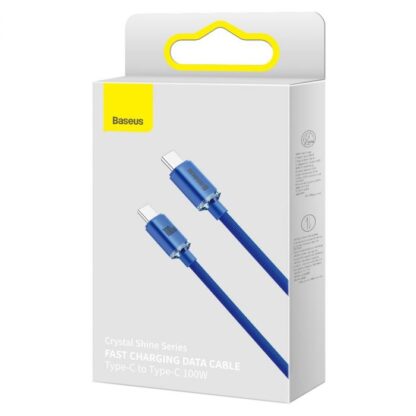 Baseus Type-C - Type-C Crystal Shine Serie Schnellladedatenkabel 100W 2m Blau (CAJY000703)