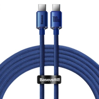 Baseus Type-C - Type-C Crystal Shine Serie Schnellladedatenkabel 100W 2m Blau (CAJY000703) - Image 3