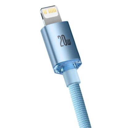 Baseus Typ-C - Lightning Kabel Crystal Shine Serie Schnelles Laden Power Delivery 20W 1,2m Hellblau (CAJY001303) - Image 4