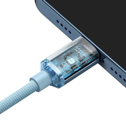 Baseus Typ-C - Lightning Kabel Crystal Shine Serie Schnelles Laden Power Delivery 20W 1,2m Hellblau (CAJY001303) - Image 6