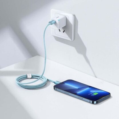 Baseus Typ-C - Lightning Kabel Crystal Shine Serie Schnelles Laden Power Delivery 20W 1,2m Hellblau (CAJY001303) - Image 8