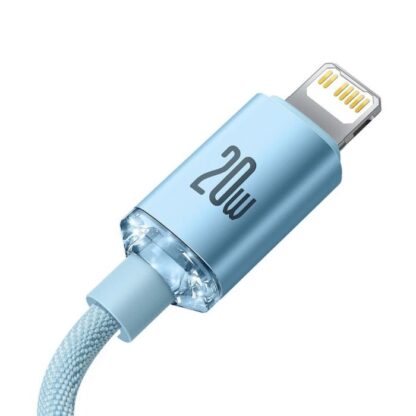 Baseus Typ-C - Lightning Kabel Crystal Shine Serie Schnelles Laden Power Delivery 20W 1,2m Hellblau (CAJY001303) - Image 11