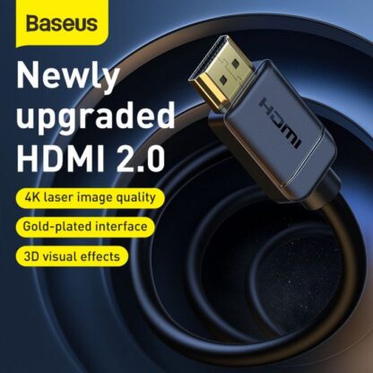 Baseus Videokabel High Definition Serie HDMI zu HDMI 4K 60 Hz, 3D HDR, 18 Gbps, 1m Schwarz (CAKGQ-A01). - Image 10