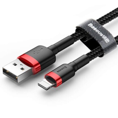 Baseus Lightning Cafule Kabel 2.4A 0,5m Rot + Schwarz (CALKLF-A19)