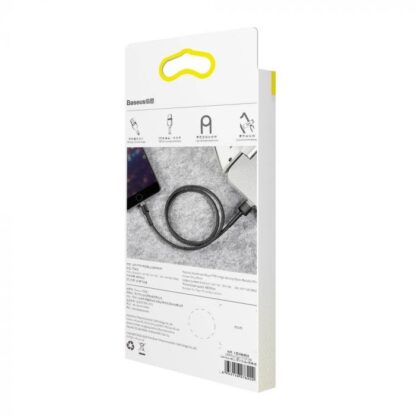 Baseus Lightning Cafule Kabel 2.4A 0,5m Grau + Schwarz (CALKLF-AG1) - Image 10