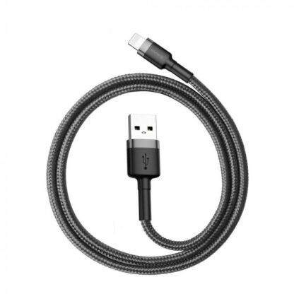 Baseus Lightning Cafule Kabel 2.4A 0,5m Grau + Schwarz (CALKLF-AG1) - Image 13