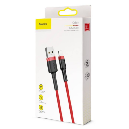 Baseus Lightning Cafule Kabel 2A, 3m Rot/Schwarz (CALKLF-R09)
