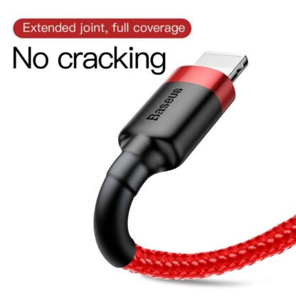 Baseus Lightning Cafule Kabel 2A, 3m Rot/Schwarz (CALKLF-R09) - Image 4