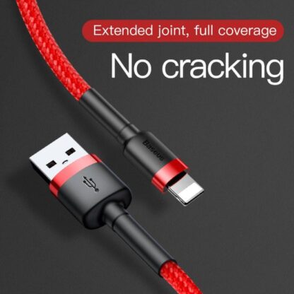Baseus Lightning Cafule Kabel 2A, 3m Rot/Schwarz (CALKLF-R09) - Image 6