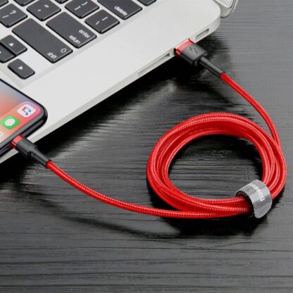 Baseus Lightning Cafule Kabel 2A, 3m Rot/Schwarz (CALKLF-R09) - Image 13