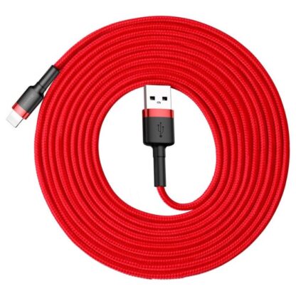 Baseus Lightning Cafule Kabel 2A, 3m Rot/Schwarz (CALKLF-R09) - Image 16