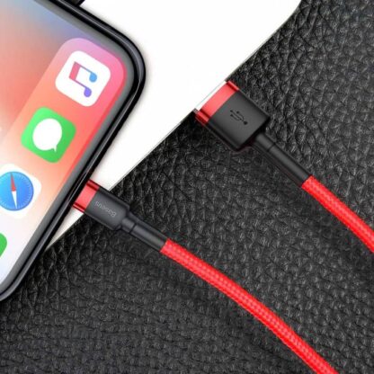 Baseus Lightning Cafule Kabel 2A, 3m Rot/Schwarz (CALKLF-R09) - Image 17