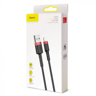 Baseus Lightning Cafule-Kabel 2A, 3m Rot/Schwarz (CALKLF-R91)
