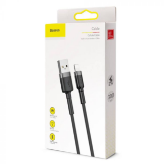 Baseus Lightning Cafule Kabel, 2A, 3m Grau/Schwarz (CALKLF-RG1)