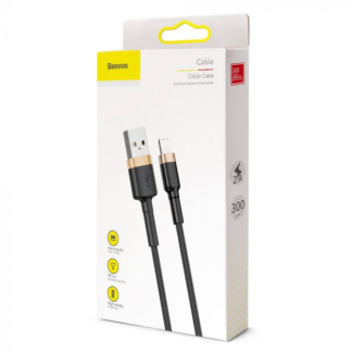 Baseus Lightning Cafule Kabel 2A, 3m Gold/Schwarz (CALKLF-RV1)