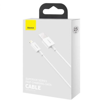 Baseus Lightning Superior Serie Kabel, Schnellladung, Daten 2.4A, 0.25m Weiß (CALYS-02)