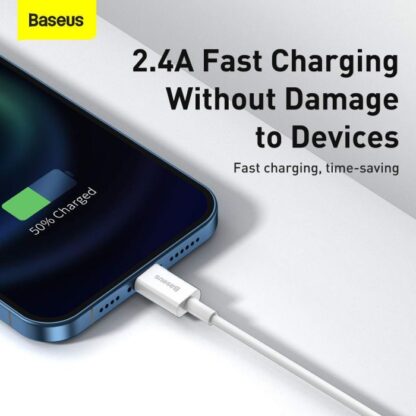 Baseus Lightning Superior Serie Kabel, Schnellladung, Daten 2.4A, 0.25m Weiß (CALYS-02) - Image 5