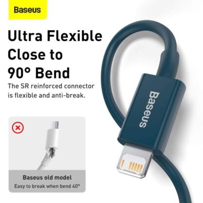 Baseus Lightning Superior Series Kabel, Schnellladung, Daten 2,4A, 1m Blau (CALYS-A03) - Image 5