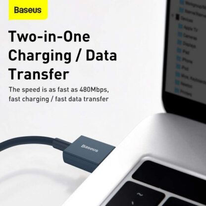 Baseus Lightning Superior Series Kabel, Schnellladung, Daten 2,4A, 1m Blau (CALYS-A03) - Image 6