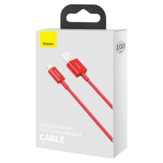 Baseus Lightning Superior Series Kabel, Schnellladung, Daten 2,4A, 1m Rot (CALYS-A09)
