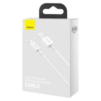 Baseus Lightning Superior Series Kabel, Schnellladung, Daten 2,4A, 1,5m Weiß (CALYS-B02)
