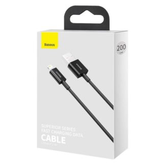 Baseus Lightning Superior Series Kabel, Schnellladung, Daten 2.4A, 2m Schwarz (CALYS-C01)