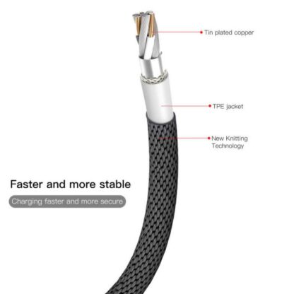 Baseus Lightning Yiven Apple Kabel 2A 1,8m Schwarz (CALYW-A01) - Image 5